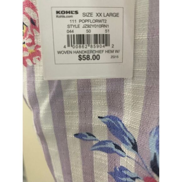 Candie's Floral Striped Handkerchief Dress Spring & Summer Women’s Size XXL - Picture 6 of 10